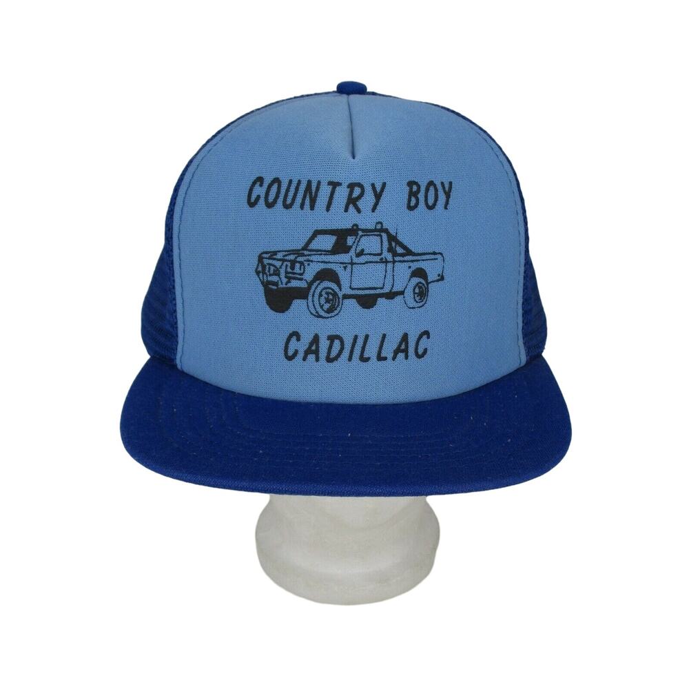 Country Boy Cadillac Snapback Mesh Back Hat Vintage